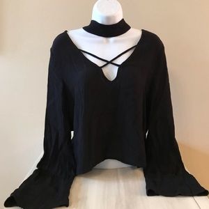 Dance & Marvel Long-Sleeve Blouse with Choker